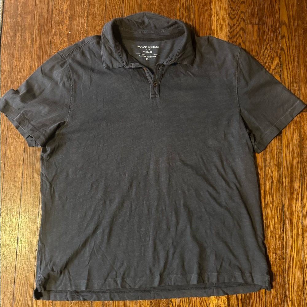 Banana Republic | XL| Gray Vintage Button Down Men’s Soft Cotton Polo